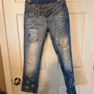 G-Star Light Blue Distressed Women Jeans